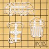 Set of 3 Trash Cutters (Trash Bin, Garbage Truck, Wheelie