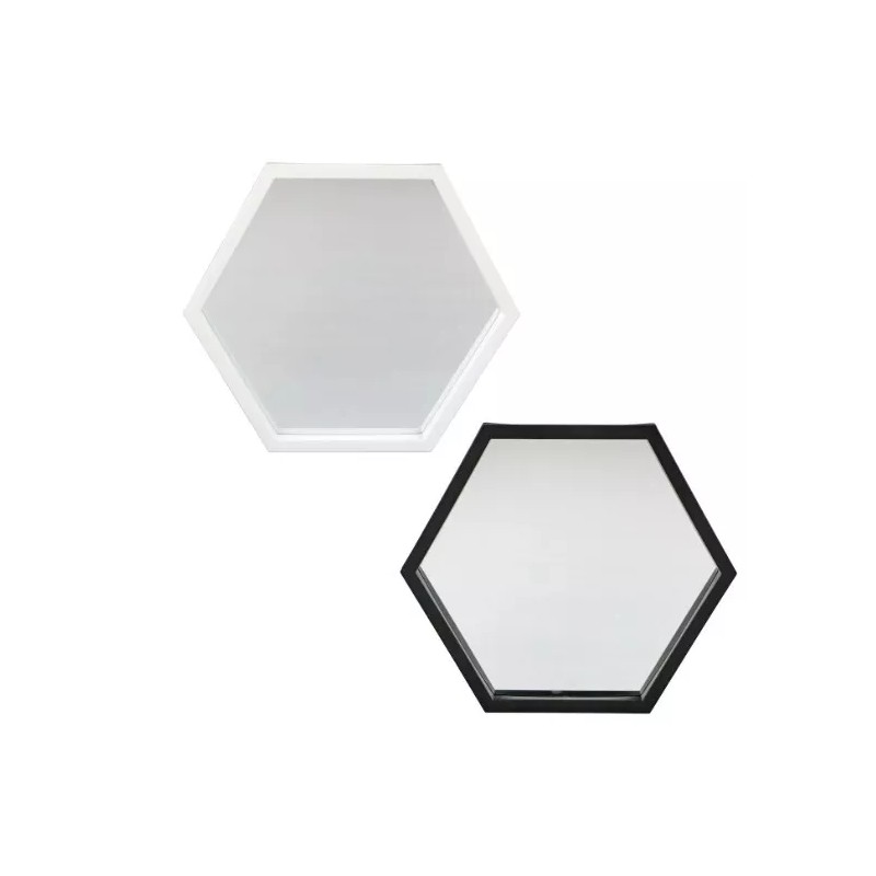 Mirror Black Hexagon Mirror 9inch Stackable