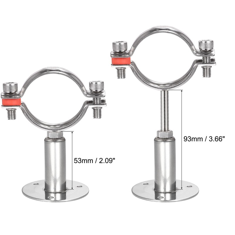 sourcing map Wall Mount Ceiling Mount Pipe Support, 304 Stainless