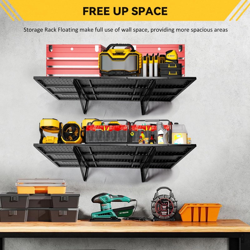 FAFAGLGL 2-Pack 1.97x2.95ft Adjustable Garage Wall Shelving,800 lb Load Capacity