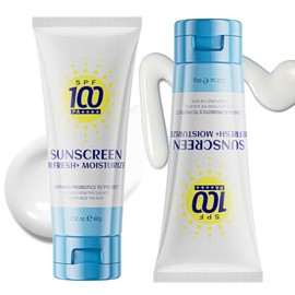 2Pcs SPF 100 Sunscreen - Factor 100 Sun Cream- UVB/UVA Protetion Face Sunscreen- Spf Facial Moisturiser anti Wrinkle Prevent Sunburn&Taning
