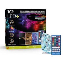 TCP LED Plus Remote Strip Light Colur RGBW 3 Metre,Multi-Colour,BSMRMTLRGBW3MUK1P
