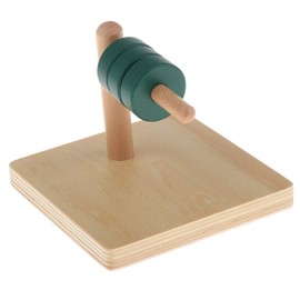 Perfeclan Wooden Montessori Discs on Horizontal Dowel Toy Train Hand to Eye Coordination