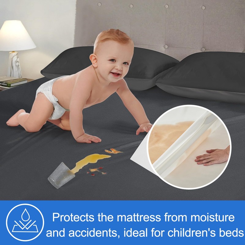 Mattress Protector Waterproof Double, Premium Mattress Covers 135X190cm, Breathable, Waterproof