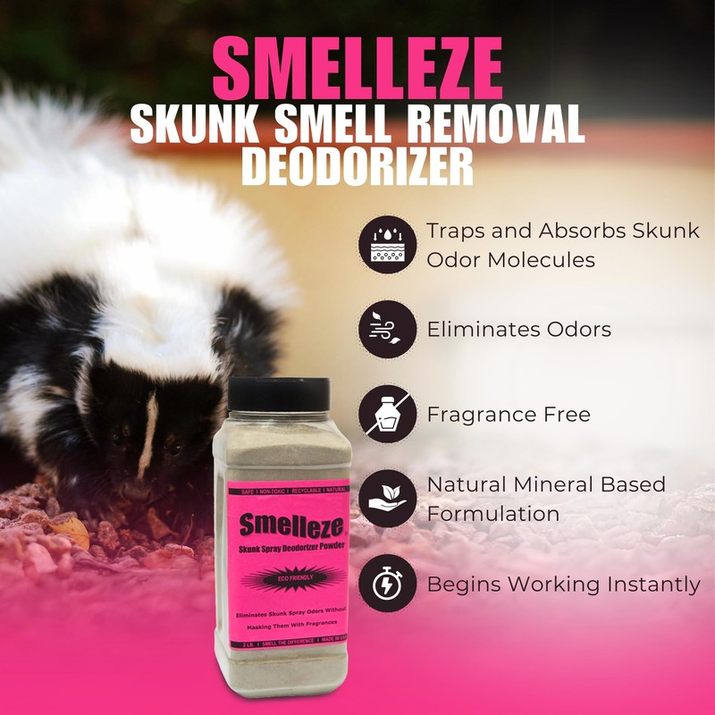 SMELLEZE Natural Skunk Smell Removal Deodorizer: 2 lb. Powder Get