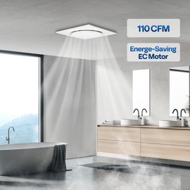 VIVOHOME Bathroom Exhaust Fan with Energy-Saving EC Motor - 110 CFM Constant Airflow, 10.2-inch Ceiling Retrofit Bath Fan, No Attic Access Needed(Install Kit, 4-in Duct Included)