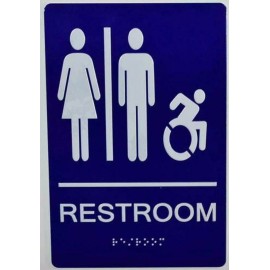 BUILDINGSINGS.COM Unisex ACCESSIBLE Restroom - Compliant Sign. 6"x9" Sign-REF24-102