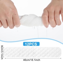 CIATBYYJ Pack of 12 Cotton Bra Inserts, 3-Layer Washable Bra Inserts, Breast Sweat Absorber Pads, Bra Sweat Inserts Against Breast Sweat, White