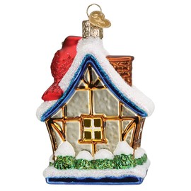 Old World Christmas Cardinal Birdhouse Glass Blown Ornament for Christmas Tree