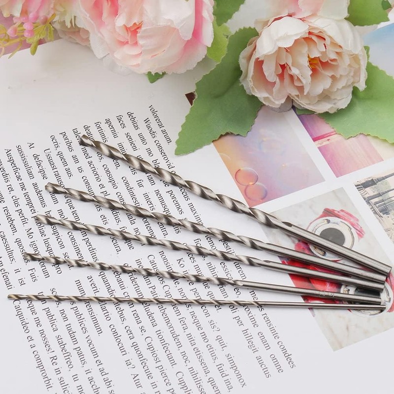 5 Piece Twist Drill Bit Set, Extra Long HSS Straight