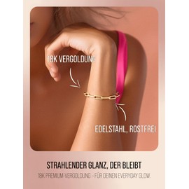 THIORA® - Chain link bracelet women's, Link bracelet, Chain bracelet, Rose gold, silver, Stainless steel, Bracelet, Stainless Steel, gold