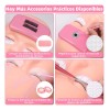 Kit Pestañas Maquillaje Aplicacion Extensión Diy Completo Coral Claro