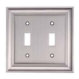 Allen + roth Cosgrove 1-Gang Satin Nickel Double Toggle Wall Plate