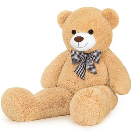 Sausudols XXL Giant Teddy Bear 47", Jumbo Plush Stuffed Animal, Soft Hugging Toy Gift for Kids, Valentine's Day, Christmas, Lightbrown