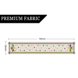 Mardi Gras Table Runner Stripe Table Decoration Seasonal Carnival Kitchen Indoor Outdoor Party Supply 13x108 Inch