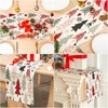 JarThenaAMCS Christmas Table Runner Gray Red Xmas Tree Table Cover