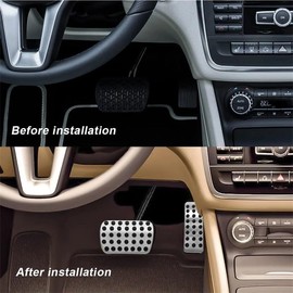 Dixhills Pack of 2 Non-Slip Covers for Gas and Brake Pedals Replacement for A B GLA GLE CLA Class W176 W246 X156 W166 C117 Stainless Steel Pedals for Mercedes, Accessories No Drilling Required