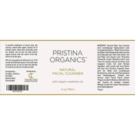 Pristina Organics Limpiador Facial Con Ingredientes Orgánico
