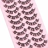 DSLONG 10 Pairs Cluster Lashes D Curl Russian Strip Lashes