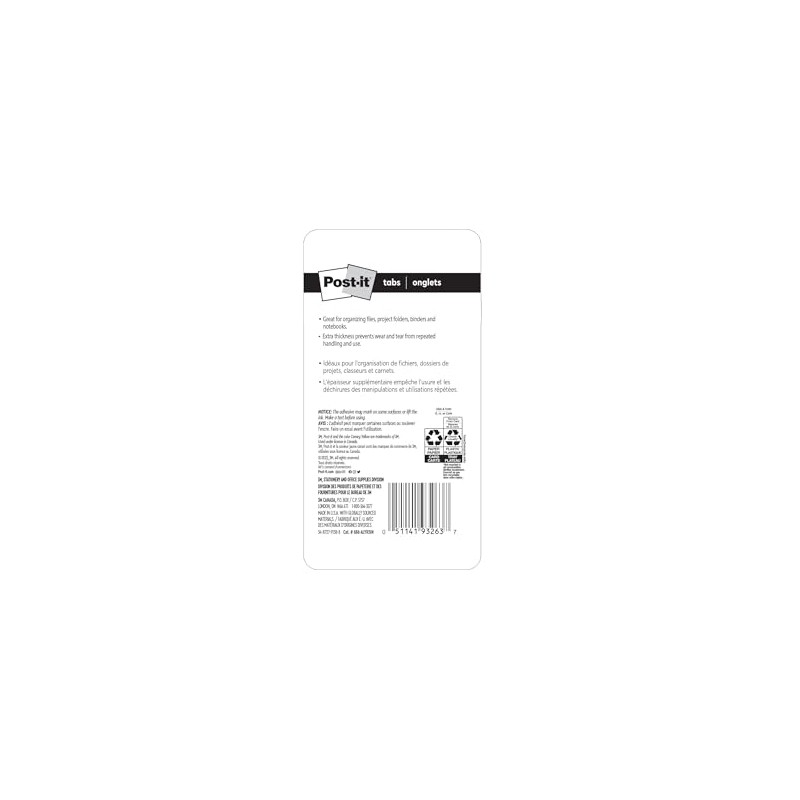 Post-it - Pestañas de 7.6 cm, Assorted Primary, 24 Tabs
