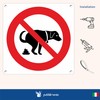 pubblimania 3 prohibition signs for dogs and animals, aluminium sign