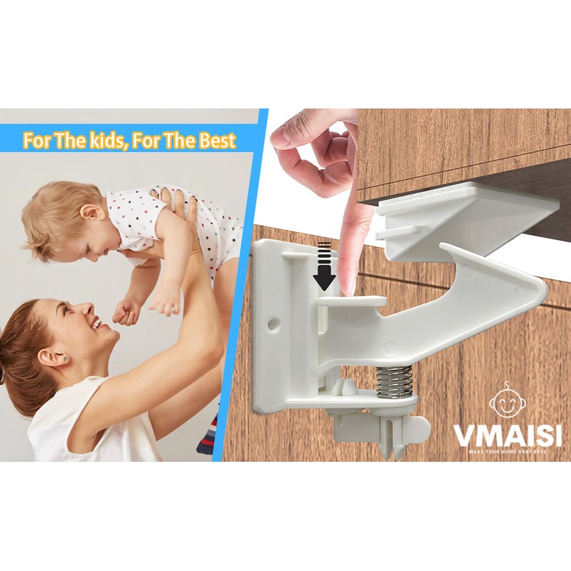 Vmaisi 20 Pack Cabinet Locks Child Safety Latches - Baby