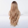 Pelucas De Mujer Dama Larga Y Ondulada Rubio Cabello Natural