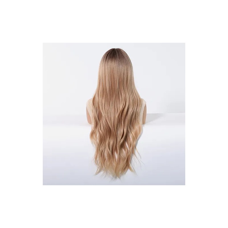 Pelucas De Mujer Dama Larga Y Ondulada Rubio Cabello Natural