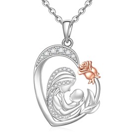 Mothers Day Gifts Necklace for Mom Mothers Necklace Mother Son Necklace Mother Daughter Necklaces for Women Sterling Silver