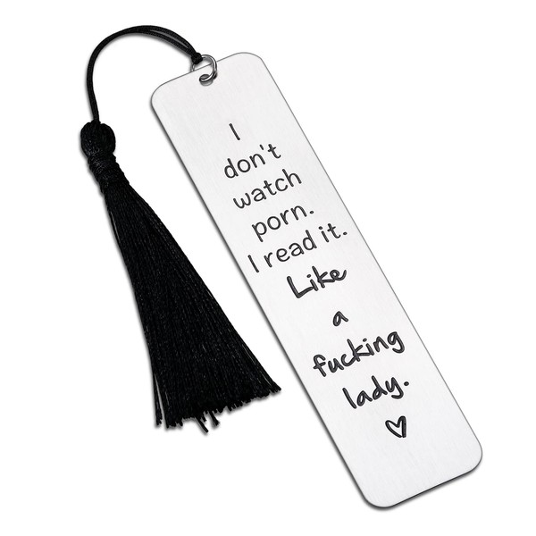 ZZP Stainless Steel Bookmarks for Women Book Lover Bookish Book Marker with Tassels for Birthday Christmas Gifts Female Friends BFF Her Spicy Reader Bookworms Reading Present Book Club Gifts