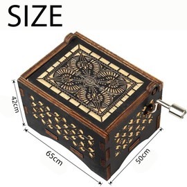 Can't Help Falling in Love Music Box-Mini Laser Engraved Vintage Wooden Hand Crank Mini Music Box，Christmas,Valentine,Birthday Gifts for Wife Girlfriend Women (Can't Help Falling in Love(Black))