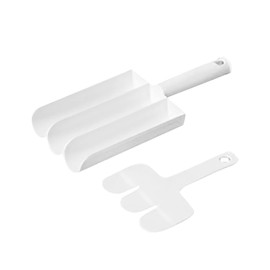 White Creative Kitchen Triple Meatball Maker, Meat Ball Scoop with Cutting Spade Ball Maker, None-Stick Meatball Maker Melon Ballers Fruit and Vegetable Tools