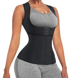 Corset Moldeador para Mujer, Faja Reductora Ajustable, Proporciona Soporte para la Cintura y el Pecho, Adecuada para Fitness, recuperación posparto、Ejercicio y pérdida de Grasa. (Negro-1, Medium)
