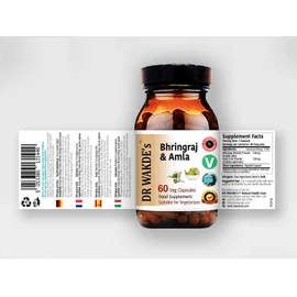 DR WAKDE'S Bhringraj & Amla Capsules (60 Veg Caps, Supports Healthy Hair, Ayurvedic Supplement, Vegan, Herbal, All Natural, Made in UK)