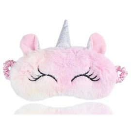Laahoem Animal Sleep Eye Mask Cute Funny 3D Soft Fluffy Cartoon Eye Mask for Sleeping Travel Breathable Eyeshadow Mask Children Adults Women (U-Tie-Dye Light Pink), U Tie-dye Light Pink