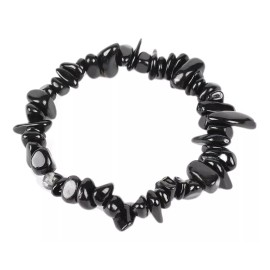 Jextech Pulsera Turmalina Negra Natural Gema Curativa Protección