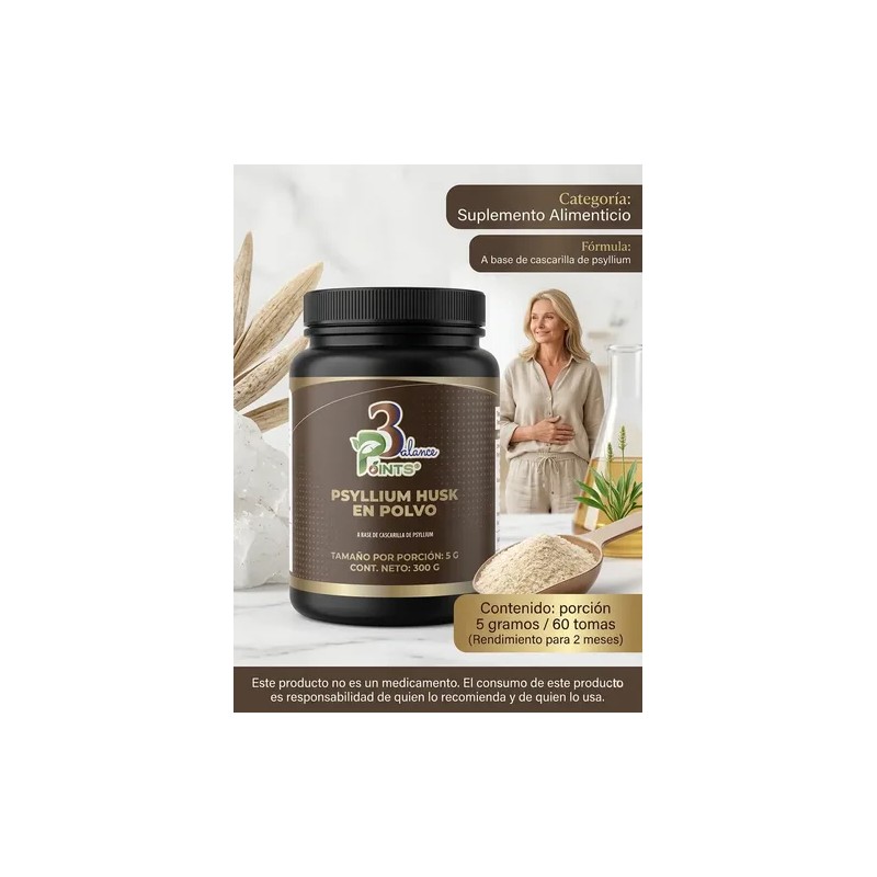 Psyllium Husk 3balancepoints Fibra Dietética, Pro-digestiva