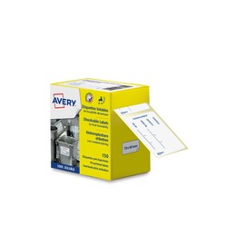 Avery Wash Off, Dissolvable, Food Traceability Labels, 70 x 40 mm, Freezer Labels 150 Labels, Whitewith Blue, Writable, Pre-Printed, Easy to Wash Off