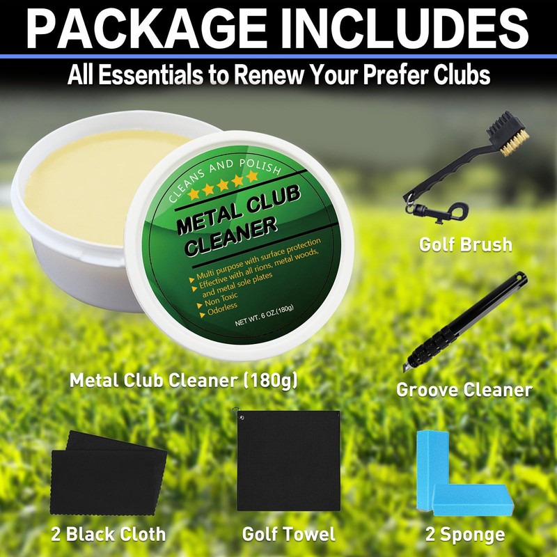 FINGER TEN Golf Iron Polishing Kit Club Cleaner Polish Cleaning