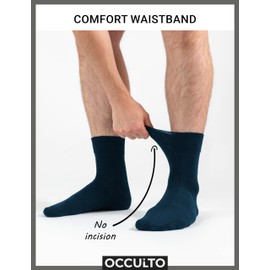 Occulto men 100% cotton socks pack of 6 (model: Roland) Blue Mix 6-8