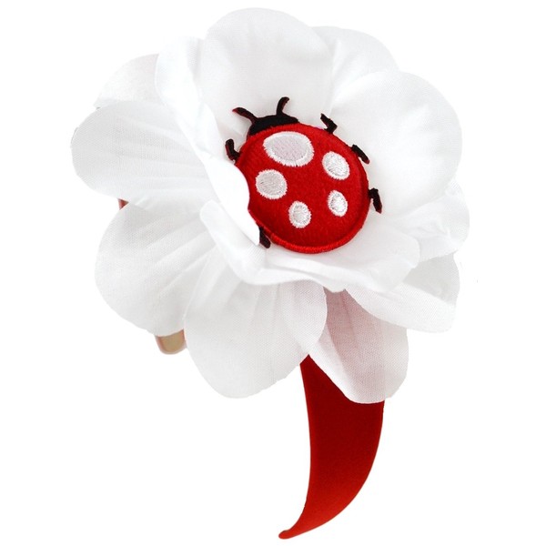 Girls Ladybug Flower Arch Headband