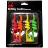 Chef Craft Classic Swirl Candles, Aprox 3.5 inch tall, One Red, One Orange, One Yellow, One Green