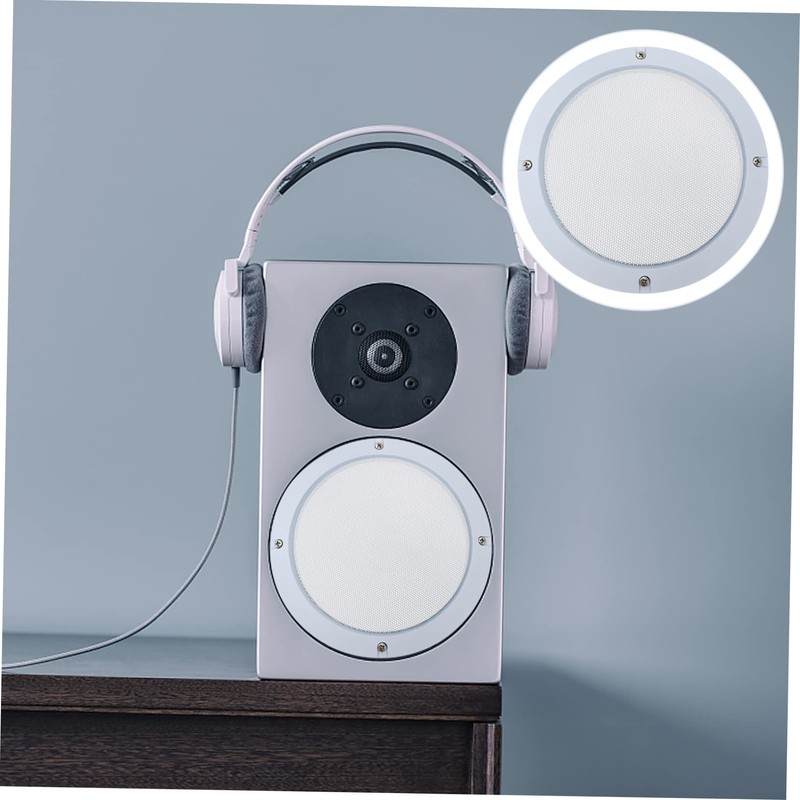 jojofuny 2pcs Metal Speaker Mesh Protective Cover Plastic Decorative Ring