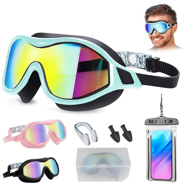 LEMONSEA Goggles Natación Mujer Hombre, Kit de Natación 5 en
