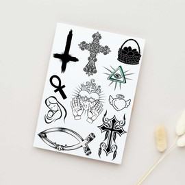 Reference the details page Christian Cross Tattoo Stickers with Faith