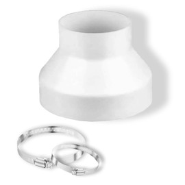 Exhaust Hose Adapter 150 mm to 100 mm, Exhaust Hose Adapter with 2 Stainless Steel Hose Clamps, Air Conditioning Hose Adapter, for Air Conditioning, Extractor Hood, Tumble Dryer