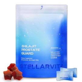 Stellarvita Shilajit Prostate Guard Gummies | 4000mg Per Gummy | 60 Gummies | With Shilajit, Linden Extract, Lycopene & Ashwagandha | Nightly Hormone Balance, Urinary Flow Support & Liver Detox | Mineral Dietary Supplements:_4 bottle