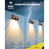 Brighter Solar Fence Lights-3000/4000/6000K 3 Mode,Solar Lights Outdoor Waterproof,Dusk to