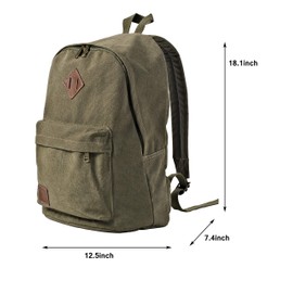 seemeroad Durable Canvas College Rucksack Laptop Excursion Backpack Travel Notebook School Backpack Bookbag For Men Women Military Green Factory Directly