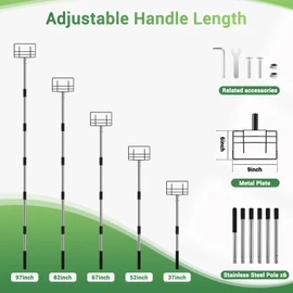 GADFISH 8 Ft Edge Protector Extension Handle, Board Corner Protector Extension Pole for v Shaped Edge Corner Guards, Compatible with Various Edge Protector Flatbed, Detachable Spiral Rod, Handle Only